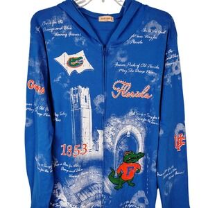 Studio Gem‎ Florida Gators Full Zip Hoodie Blue Graphic Sweatshirt XL